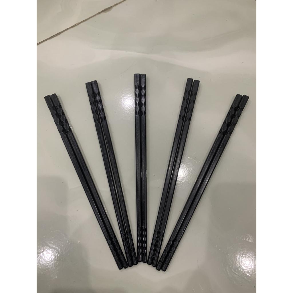 Vỉ 10 đôi Đũa nhựa Melamine kháng khuẩn xoắn 2 đầu chống trượt, Sang Trọng Chất Lượng Cao