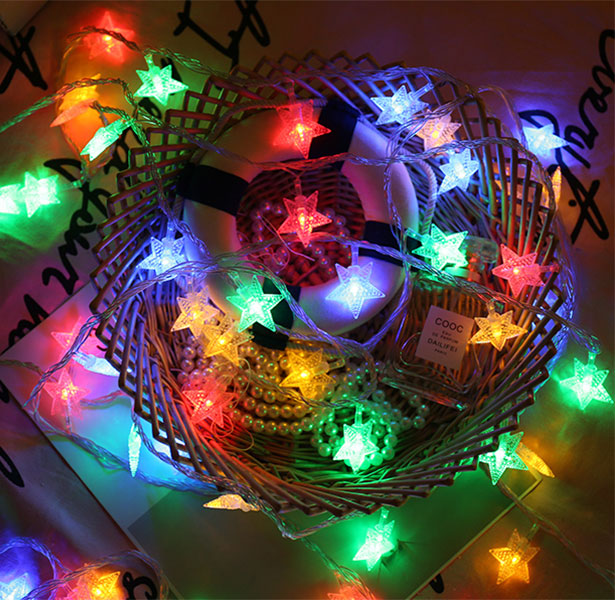 Dây Đèn Led Ngôi Sao Dài 3M - 20 Bóng Nhiều Màu Trang Trí Noel Lễ Tết