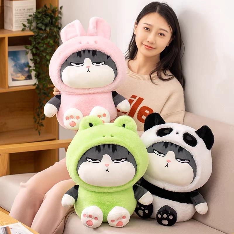 Gấu bông Mèo Hoàng Thượng cosplay Thỏ, Ếch, Panda cao cấp mềm mịn