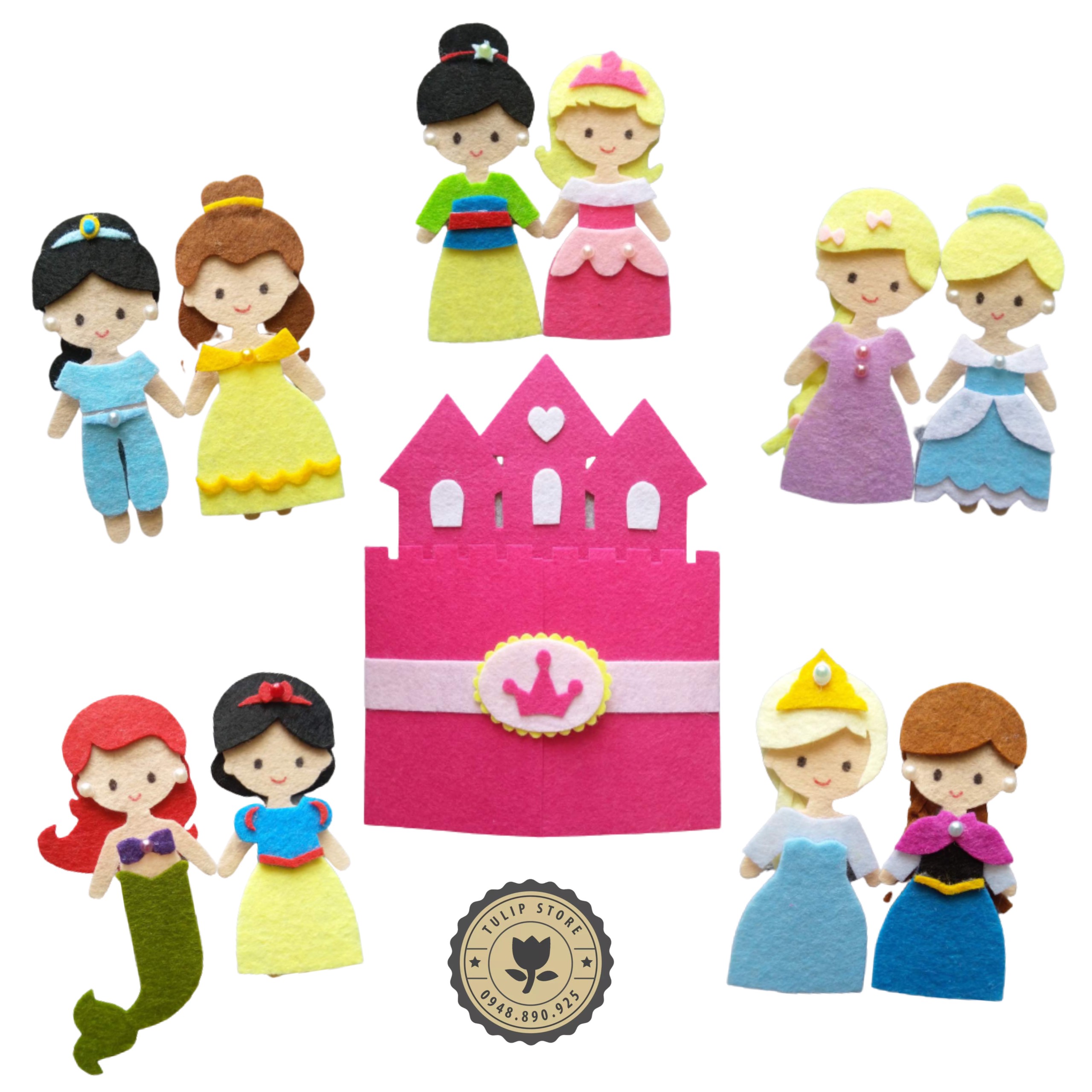 Sách vải cho bé gái - Lâu đài 12 Công chúa Disneyland (Hình thật 100%)