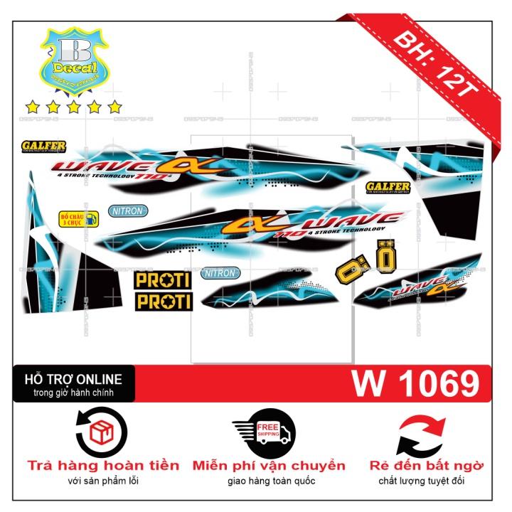 Tem rời wave a 110 2017 xanh trắng