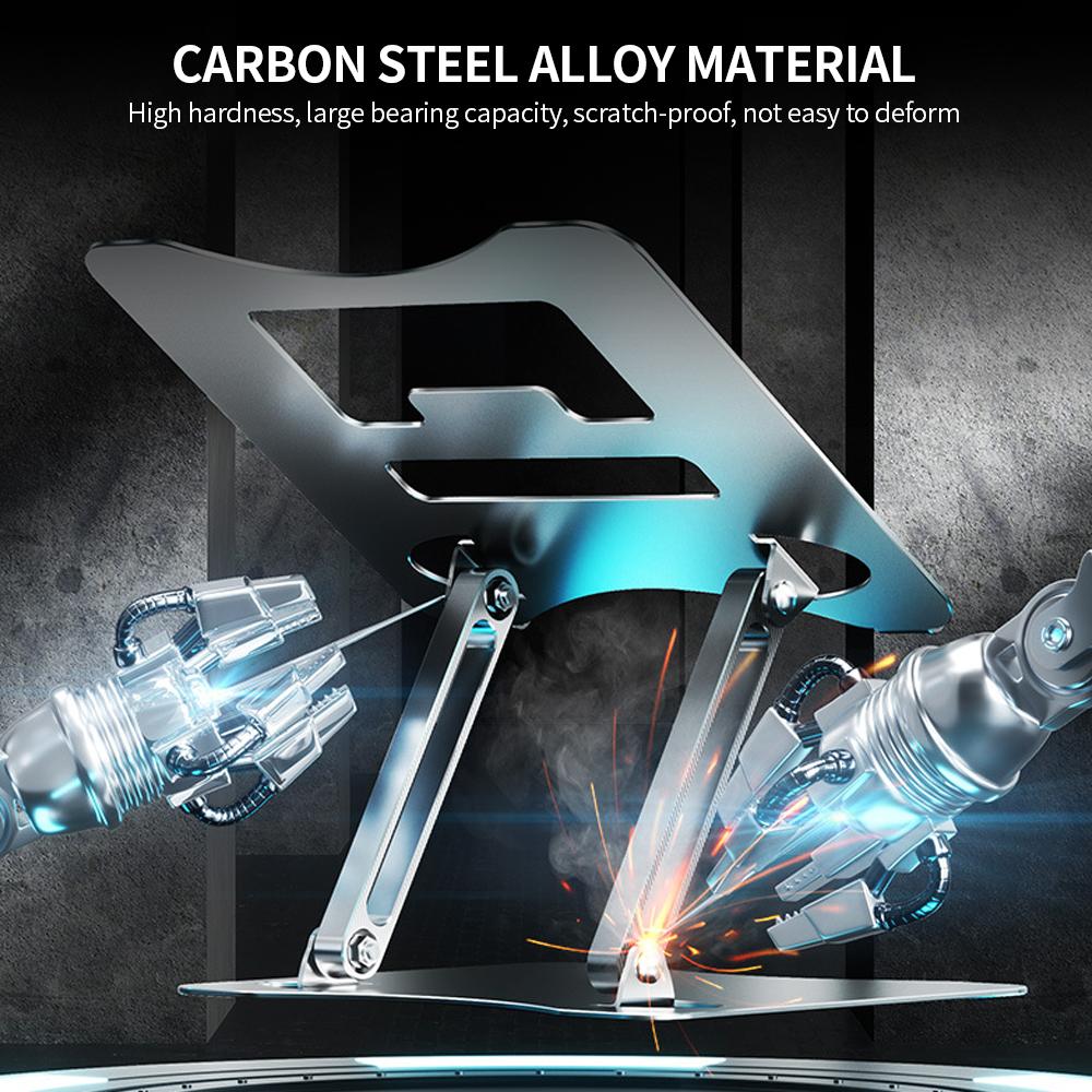 Đế máy tính xách tay có thể điều chỉnh Gấp di động Hợp kim thép carbon chống trượt chống trượt cho máy tính bảng 11-17,3 inch Bạc
