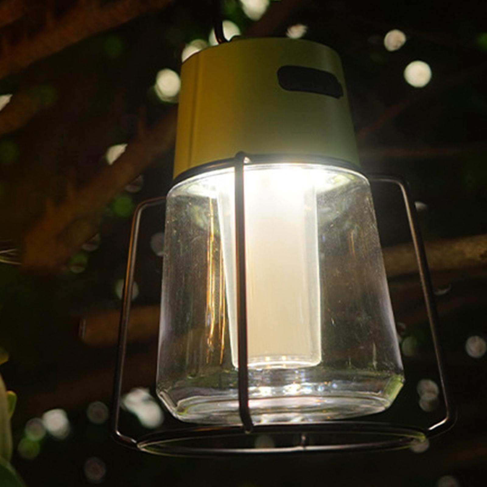 Camping Lantern Ambient Light USB Camp Lantern Hanging Portable Outdoor Light Lamp Camping Lamp Tent Lamp for BBQ Hiking Backpacking Fishing
