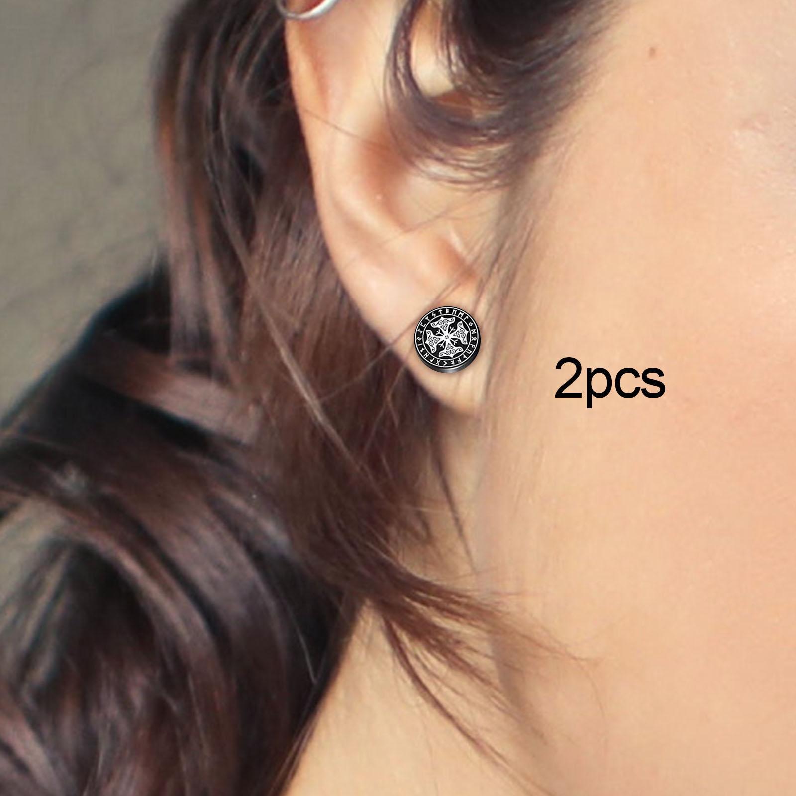 Stud Earrings Piercing Jewelry Metal Small Round Ear Studs for Men Women Trendy Barbell Earrings for Festival Valentine's Day