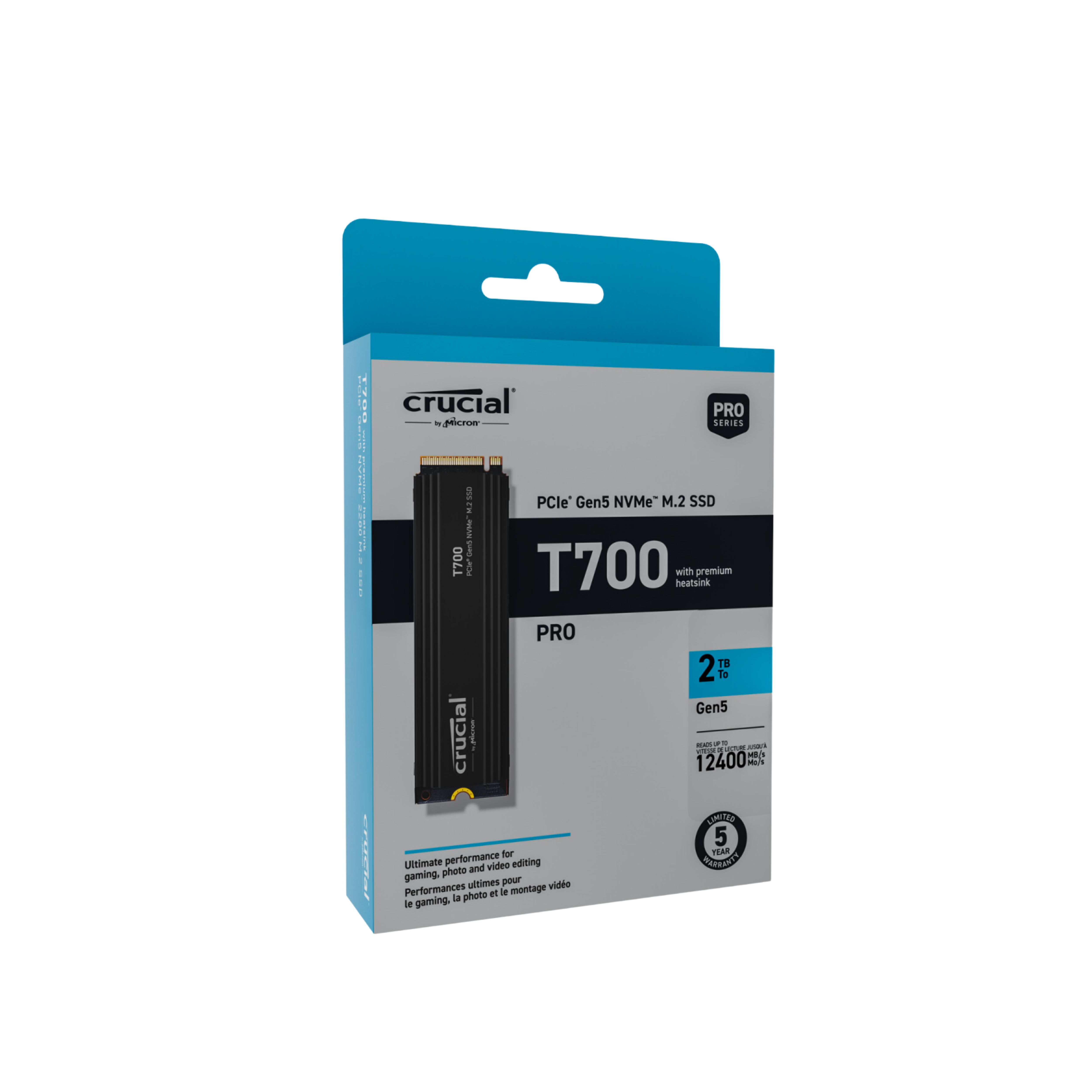 SSD Crucial T700 2TB PCIe Gen 5.0 NVMe - CT2000T700SSD5 - Hàng Chính Hãng