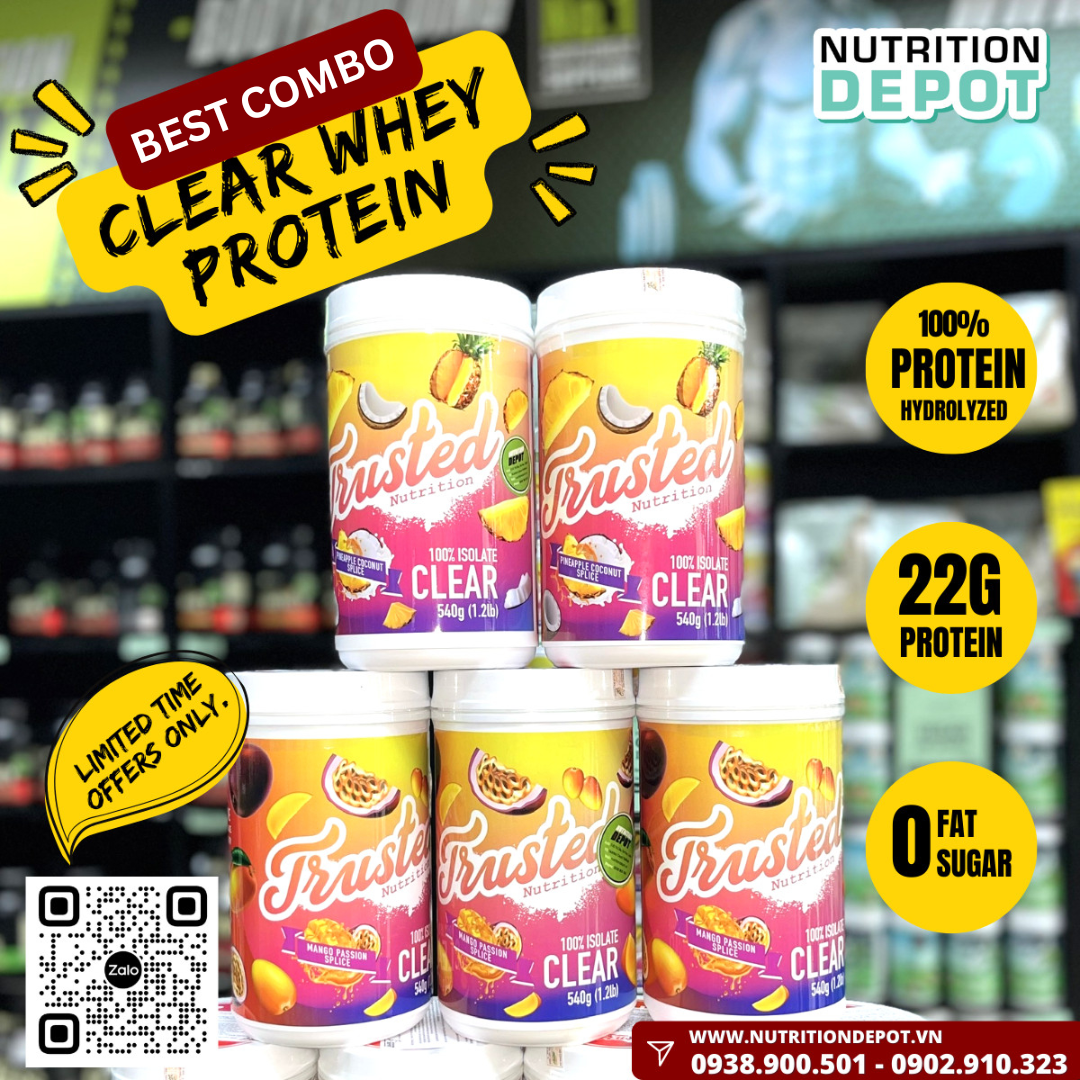 Sữa Bổ Sung Protein Trong Suốt Như nước trái cây – 100% Isolate Clear Trusted Nutrition