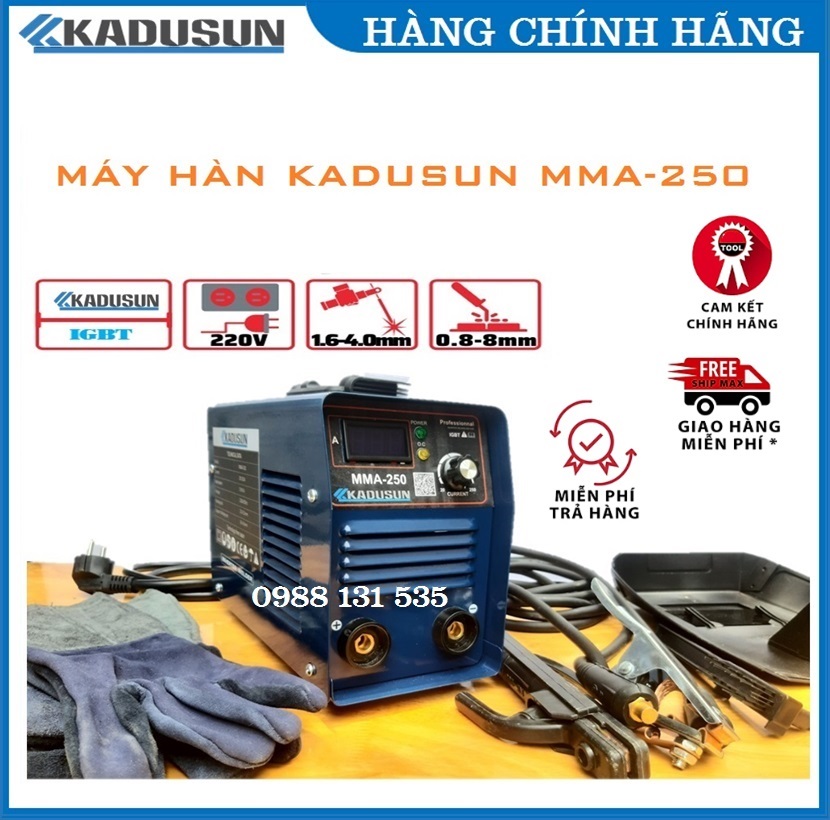 MÁY HÀN ĐIỆN TỬ KADUSUN MMA-250 Hàn Que 2.0- 4.0 Công Nghệ VRD, IGBT INVERTER.. Linh kiện Japan