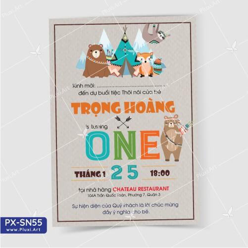 Thiệp thôi nôi – sinh nhật theo yêu cầu Pluxi