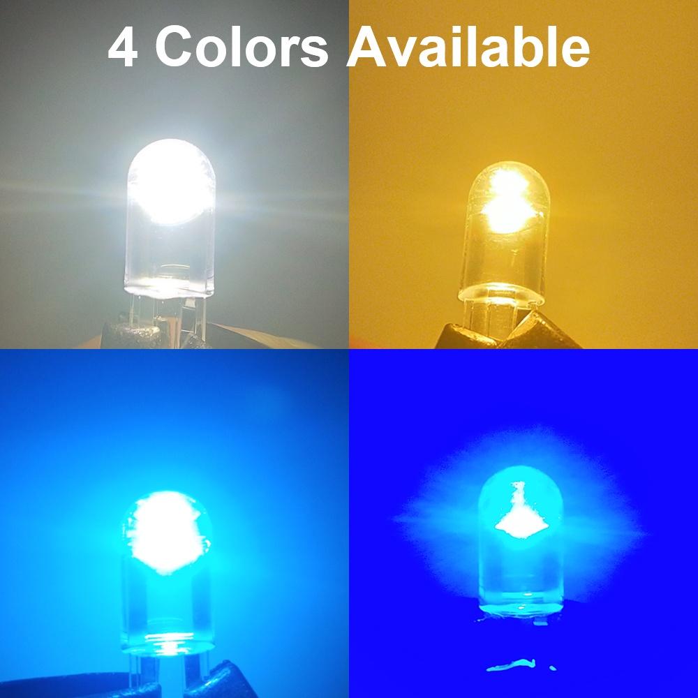 Set 10 đèn LED 12V W5W T10 6000K ánh sáng trắng/xanh lam đa năng cho ô tô