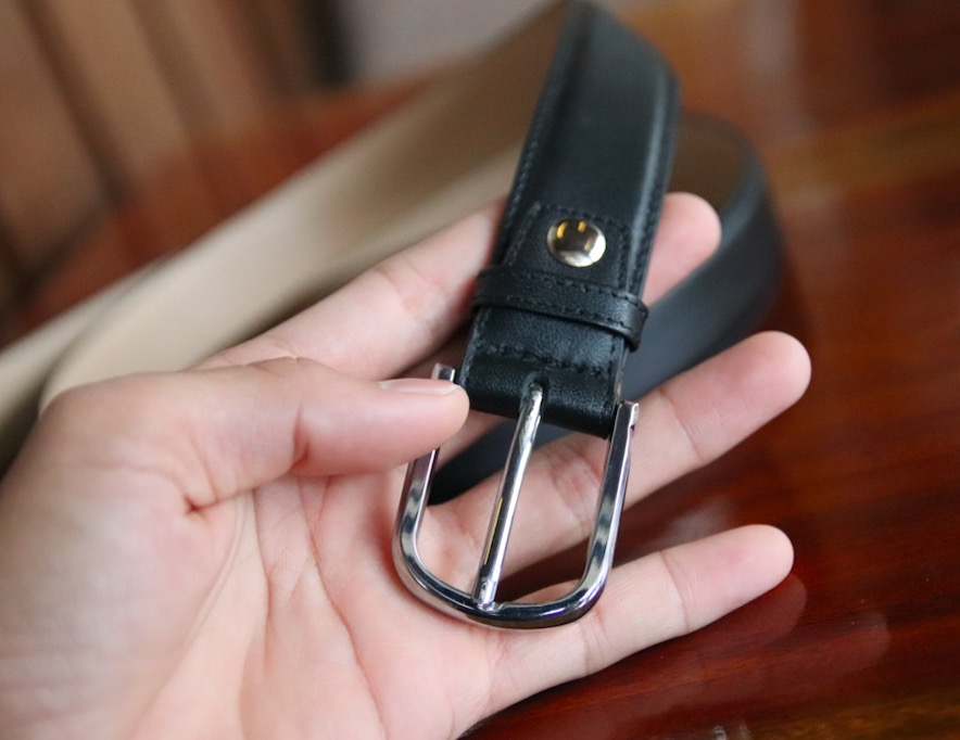 Dây nịt 3.0cm da bò cao cấp siêu mềm màu đen đầu inox