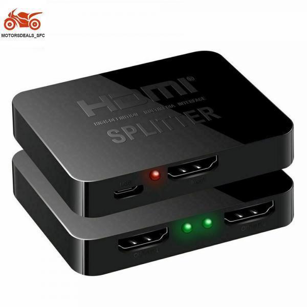 2xHDMI Splitter 1  4K 3D Signal Amplifier 1080P for Dual Monitor black