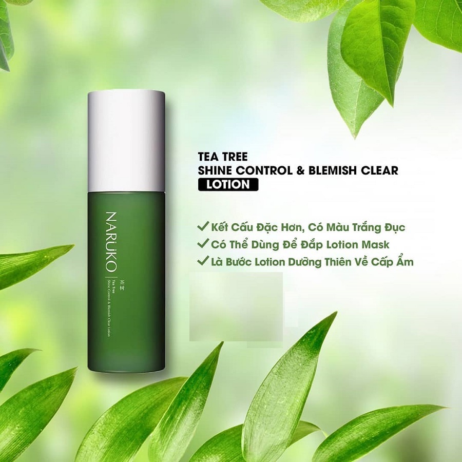 Sữa Dưỡng Ẩm Kiềm Dầu Và Kiểm Soát Mụn Naruko Trà Tràm Tea Tree Shine Control And Blemish Clear Lotion (120ml) + Tặng kèm 1 mặt nạ sủi bọt thải độc da S:um 37 Đen