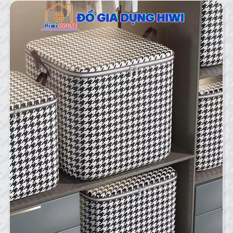 TÚI ĐỰNG CHĂN MÀN QUẦN ÁO HOẠ TIẾT KẺ CARO DÀY DẶN SIÊU BỀN TIỆN LỢI HIWIHOUSE