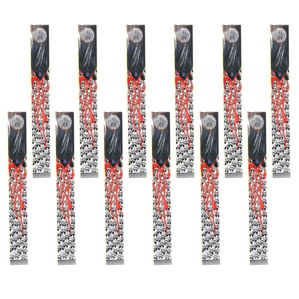 12 Pieces Durable Archery Arrow Stickers Wraps  Skull and Red