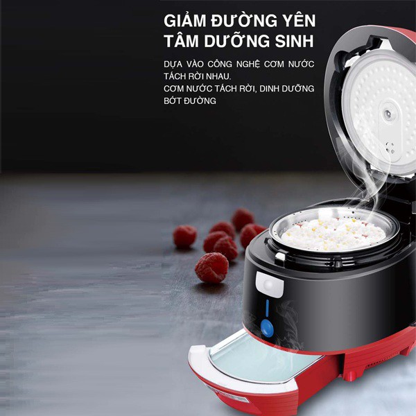 Nồi Cơm Điện IH Tách Đường Tiross TS9911 (1.5 Lít) - Đỏ - Hàng Chính Hãng