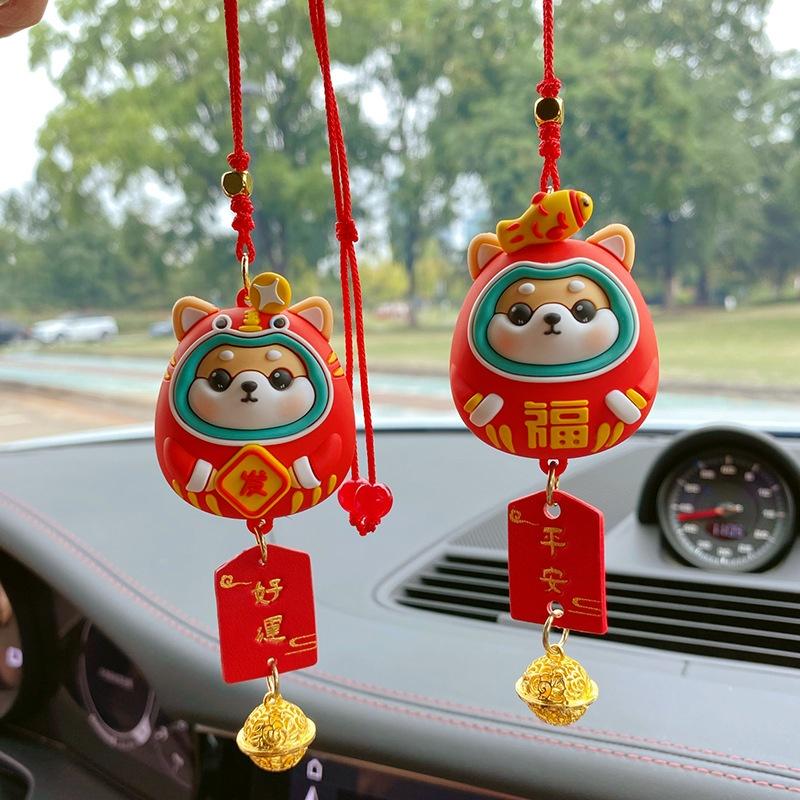 Dây treo trang trí gương chiếu hậu hoạt hình tài lộc may mắn
