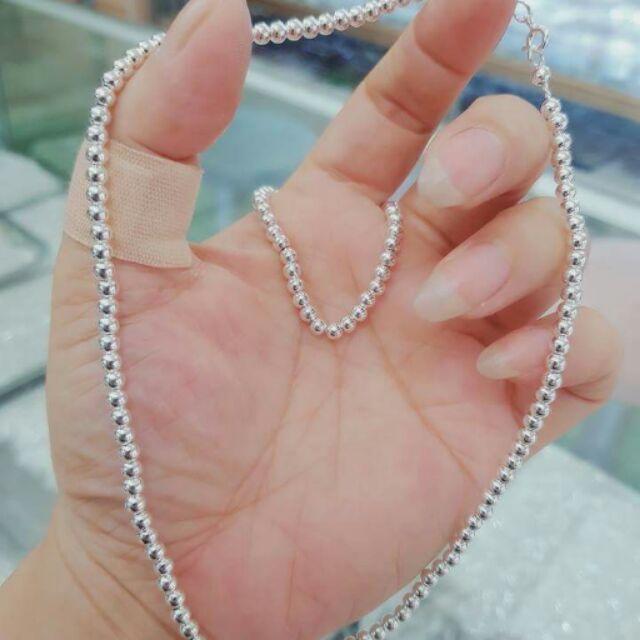 Dây chuyền bạc Và lắc bi