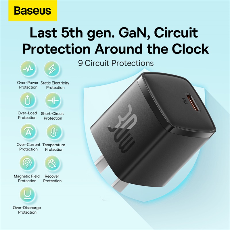 Cốc Sạc Nhanh OS-Baseus Cube Pro Fast Charger 1C 30W (Chân cắm tròn)(Hàng chính hãng)