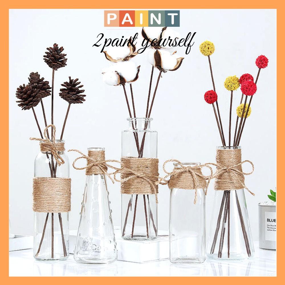 Lọ hoa thủy tinh trong - decor trang trí vintage