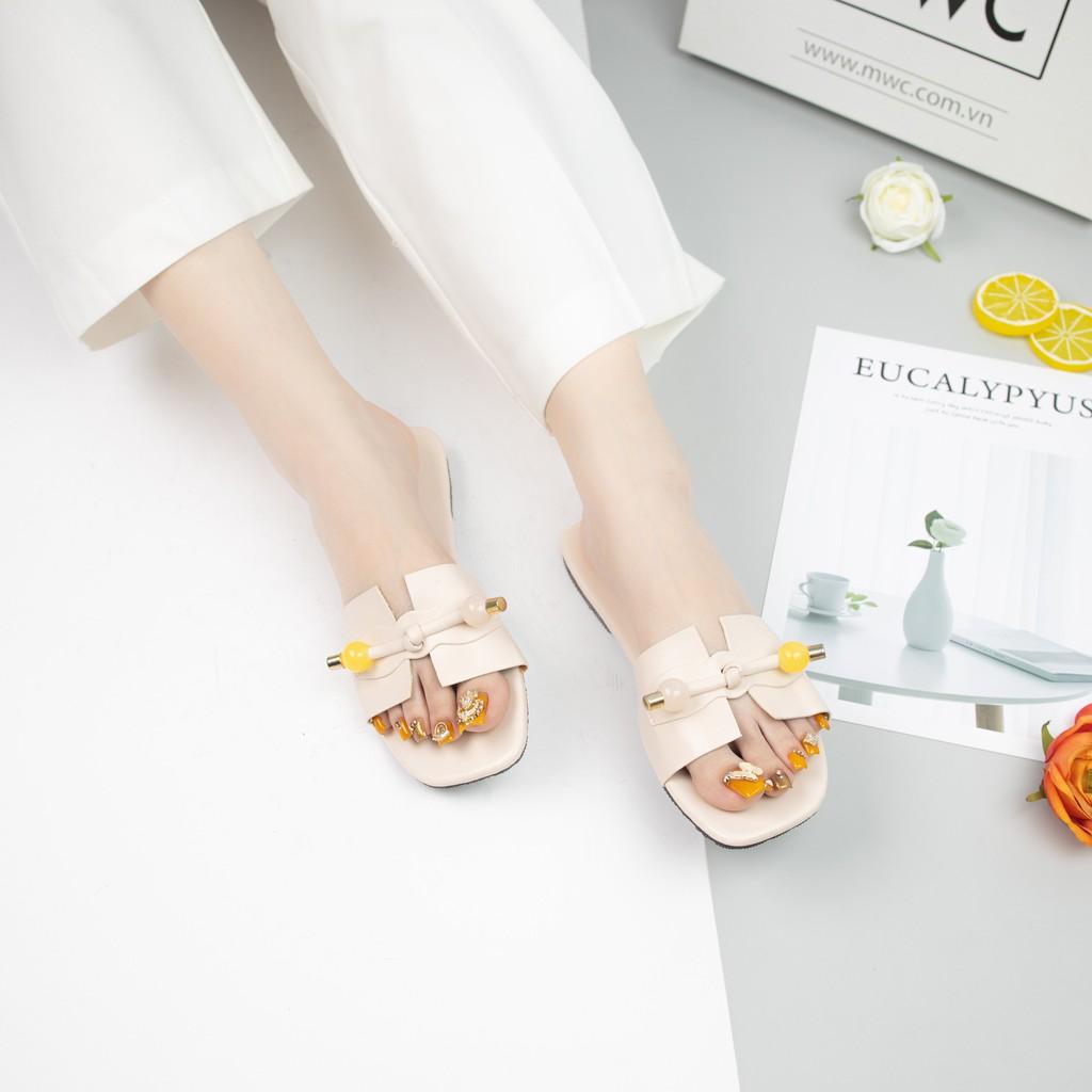 DÉP NỮ THỜI TRANG MWC - DÉP NỮ CHỮ H ĐẾ BỆT - DÉP LÊ NỮ PHỐI PHỤ KIỆN- DÉP NỮ QUAI NGANG SIÊU XINH SIÊU HOT NUDE - 3358