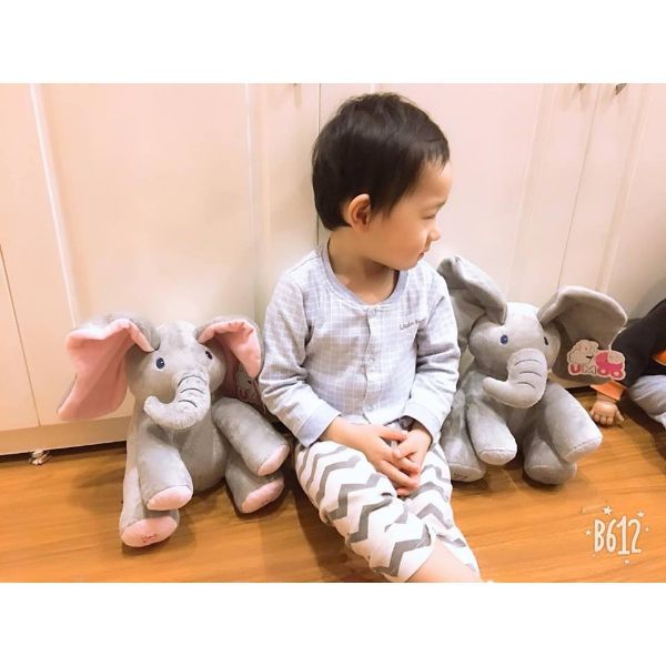 Đồ choi thú bông biết hát, biết vẫy tai, kể chuyện, tặng kèm thước đo chiều cao cho bé, Giao màu hồng
