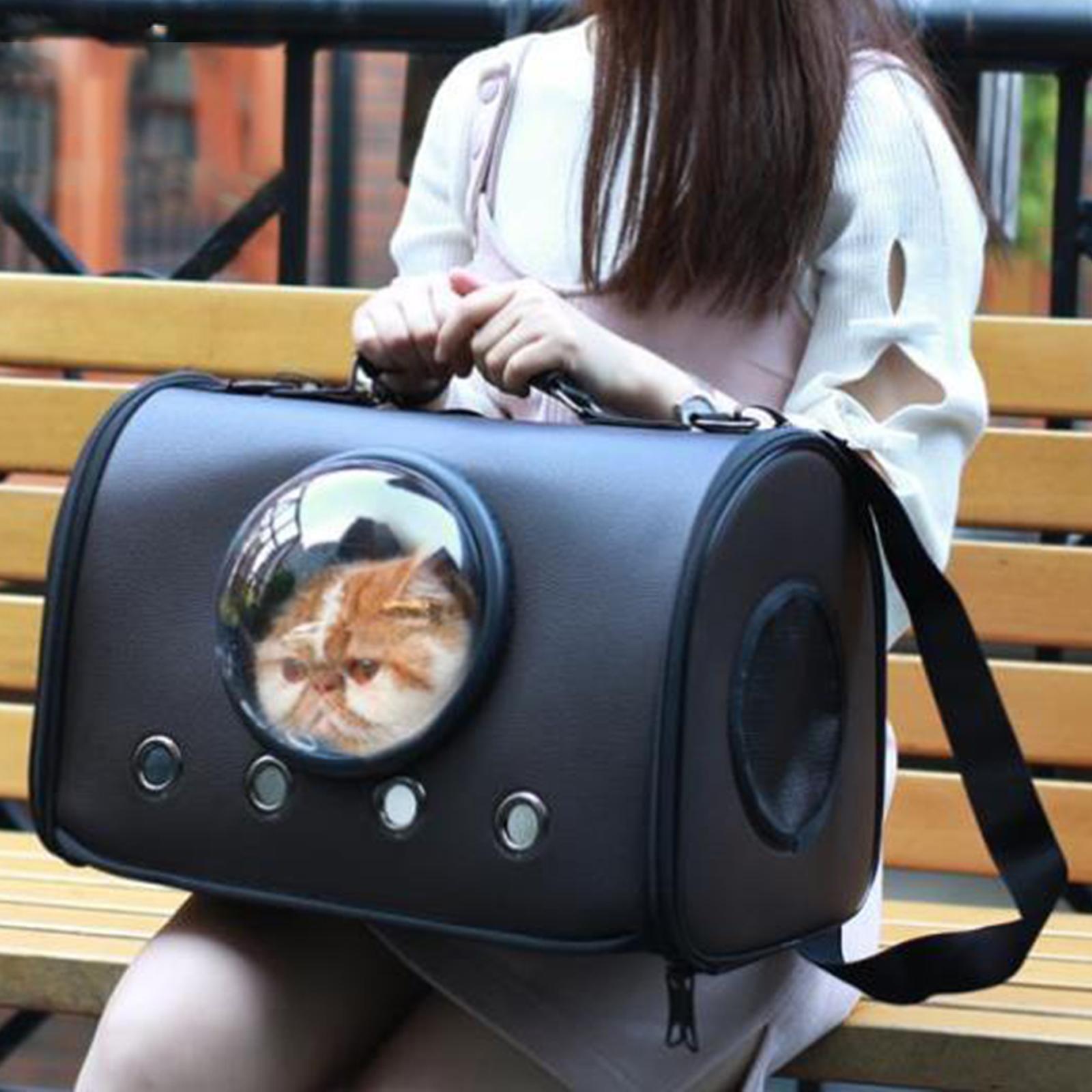 Pet Travel Backpack Bag Cat Puppy Dog Carrier Breathable Durable Brown