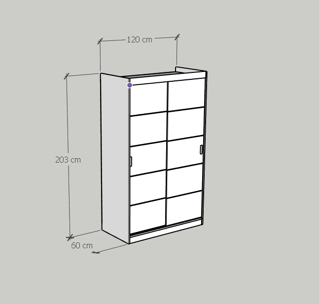 [Happy Home Furniture] RUNI, Tủ treo quần áo -  1m2 x 2m,  120cm x 60cm x 203cm ( DxRxC), TCL_005