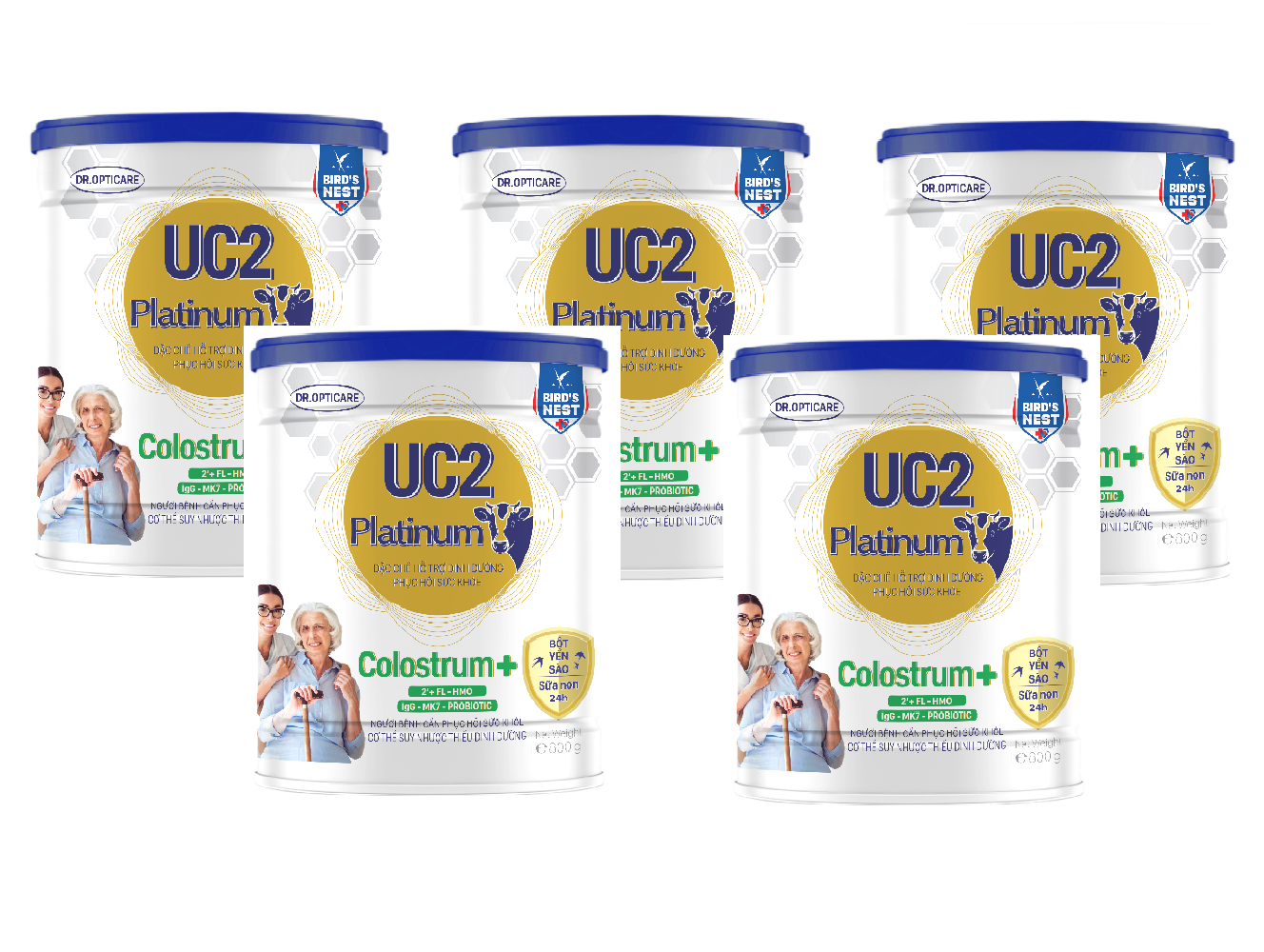 Combo 5 lon Sữa bột UC2 Platinum Colostrum+ lon 800g (người cần phục hồi sức khỏe cơ thể suy nhược suy dinh dưỡng)