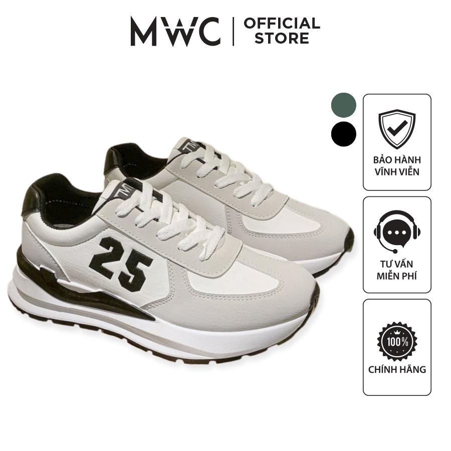 Giày MWC 0693 - Giày Thể Thao Nữ Đế Cao, Giày Sneaker Da Cá Tính Năng Động Thời Trang