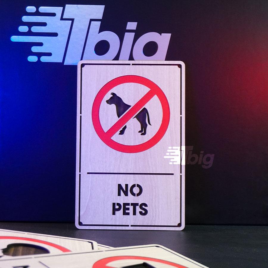 Bảng gỗ No Pets mẫu TC07 loại dán tường trang trí