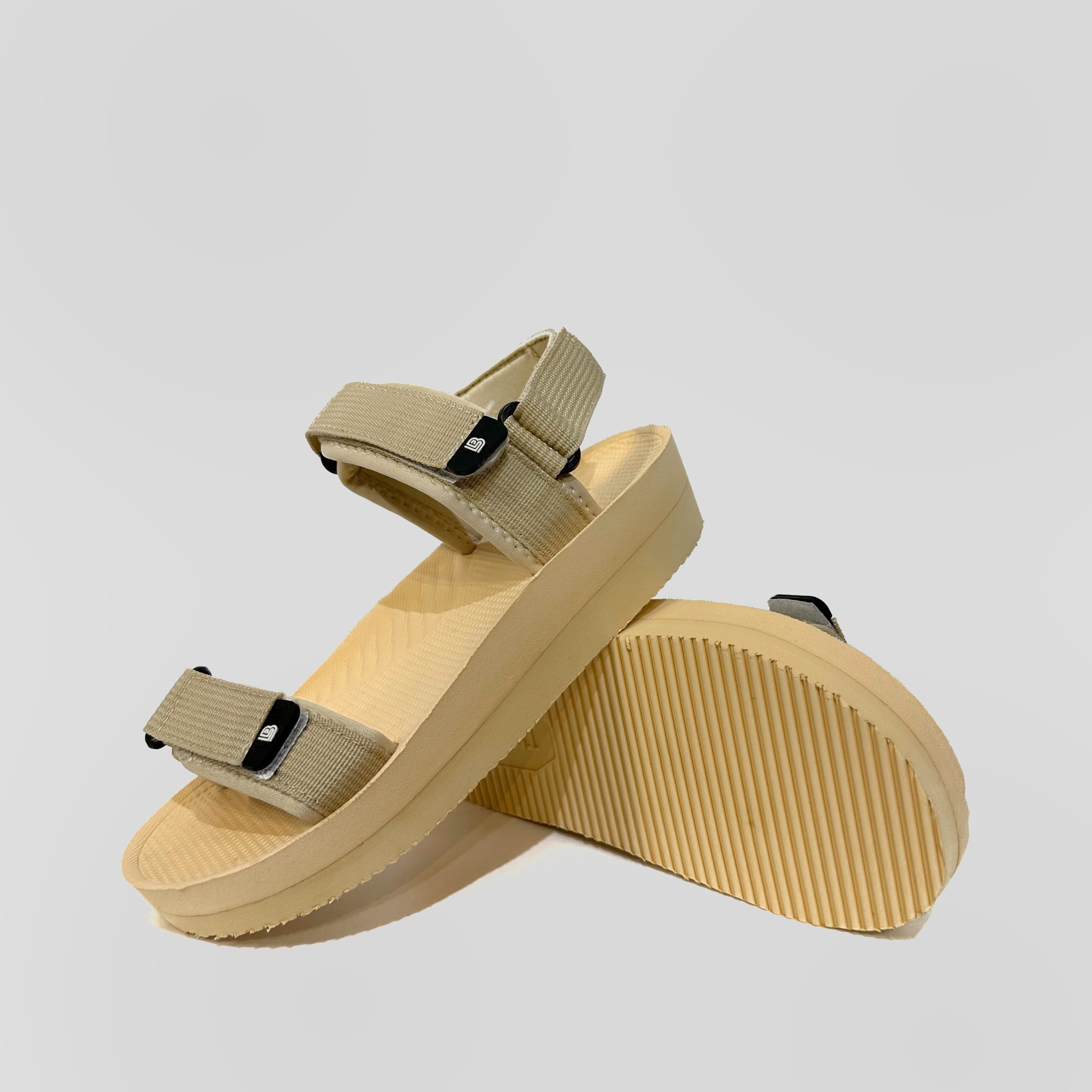 Giày Sandal Nữ The Bily 03W Quai Ngang - Màu Kem BL03WK