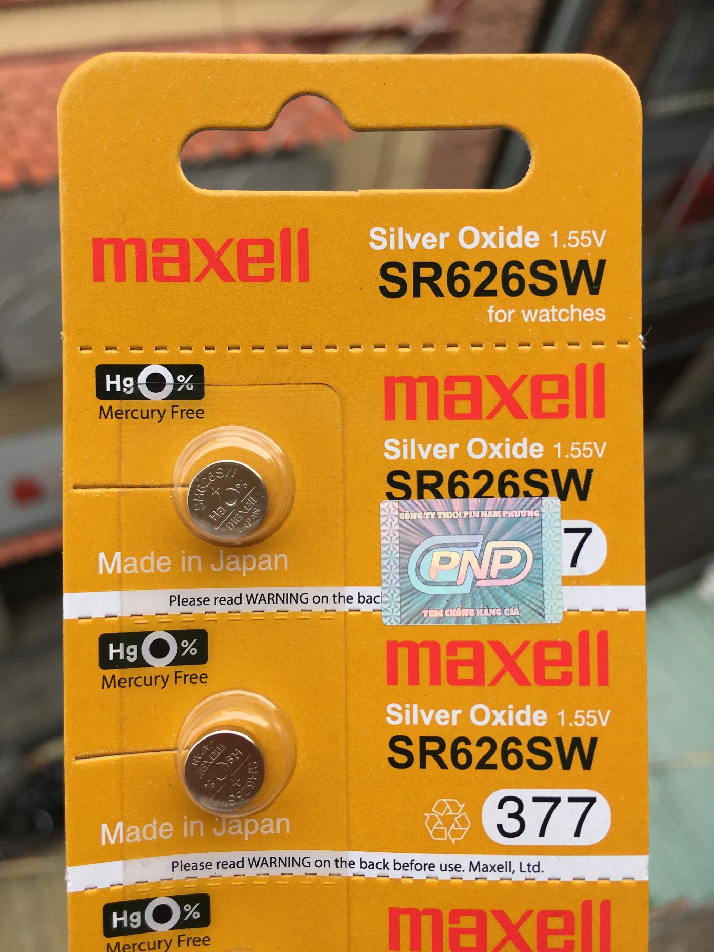 Pin Maxell Silver Oxide 1.55V SR626SW 377