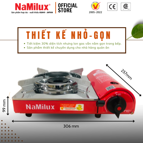 Bếp Gas Compact NaMilux NH-042PS│Nhỏ - Gọn Tiết Kiệm Diện Tích│Phù Hợp Sử Dụng Trong Nhà Hàng – Quán Ăn│Hàng Chính Hãng