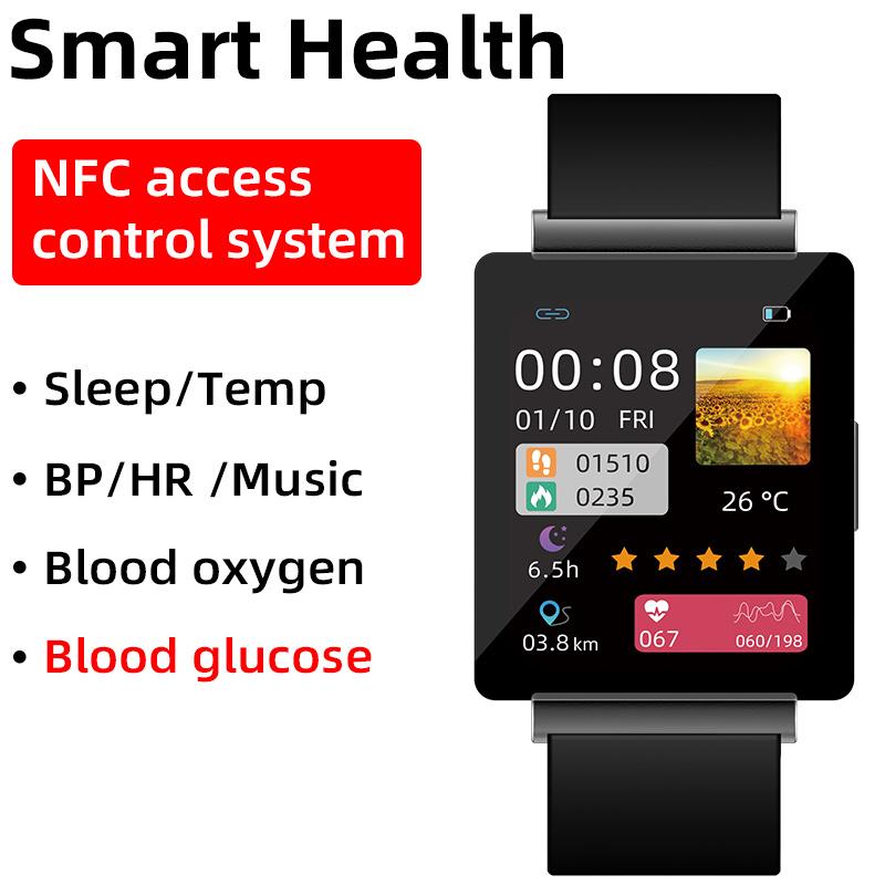 UGUMO KS01 Không xâm lấn Glucose Glucose Đồng hồ thông minh Nhịp tim BP Giám sát nhiệt độ cơ thể Vòng đeo tay theo dõi tập thể dục không thấm nước