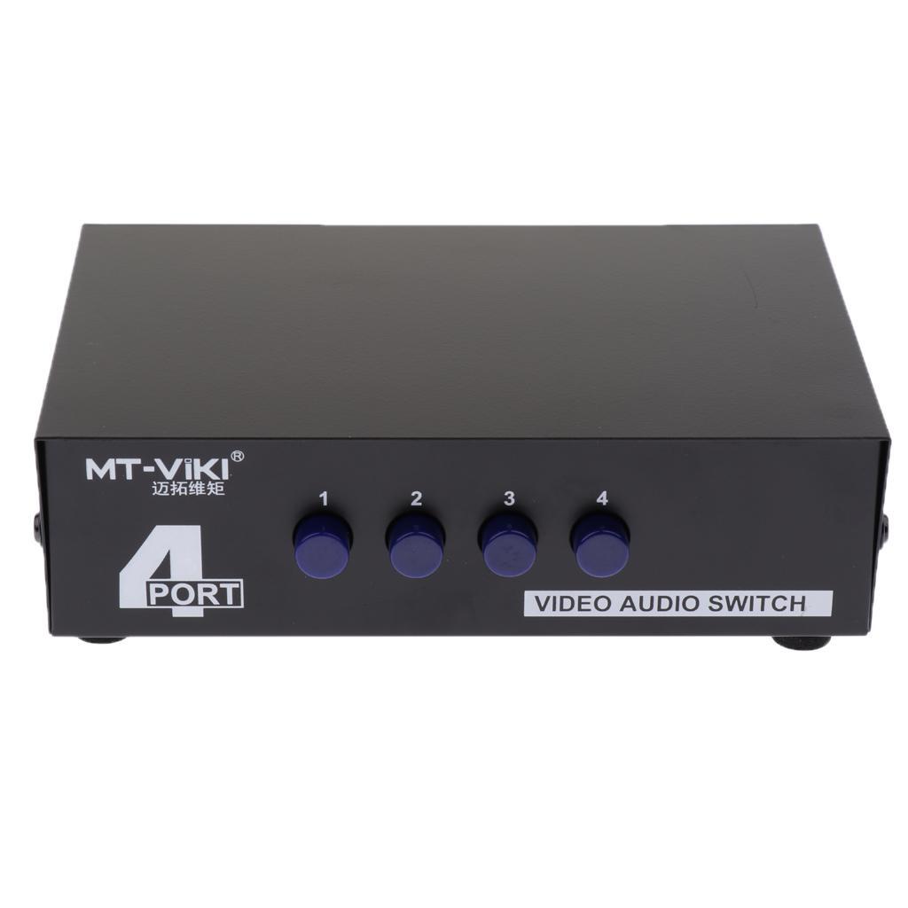 AV Switch RCA Switcher 4 In 1Out Composite Video L/ Selector Box