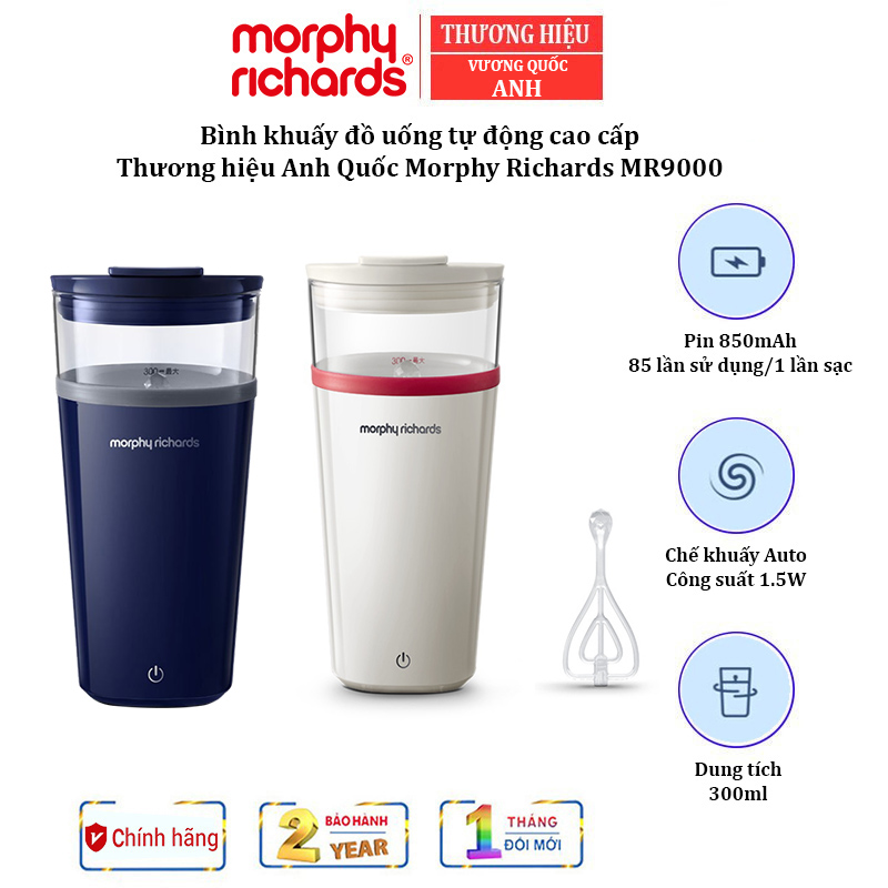 Bình khuấy đồ uống - Ly khuấy đồ uống tự động cầm tay cao cấp Morphy Richards MR9000 Dung tích: 300ml - HÀNG NHẬP KHẨU