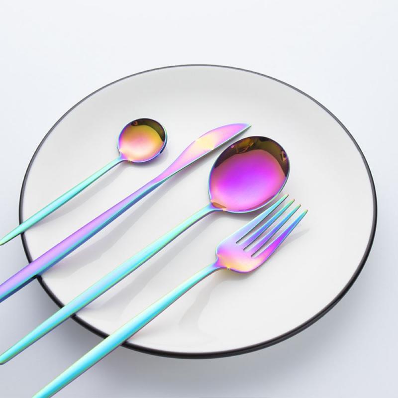 Mới Thép Không Gỉ Vàng Bộ Dao Kéo 30 Cái/bộ Bít Tết Bộ Dao Muỗng Nĩa Thìa Nhà Bếp Ăn Tối Phòng Ăn Bữa Tối Đồ Ăn