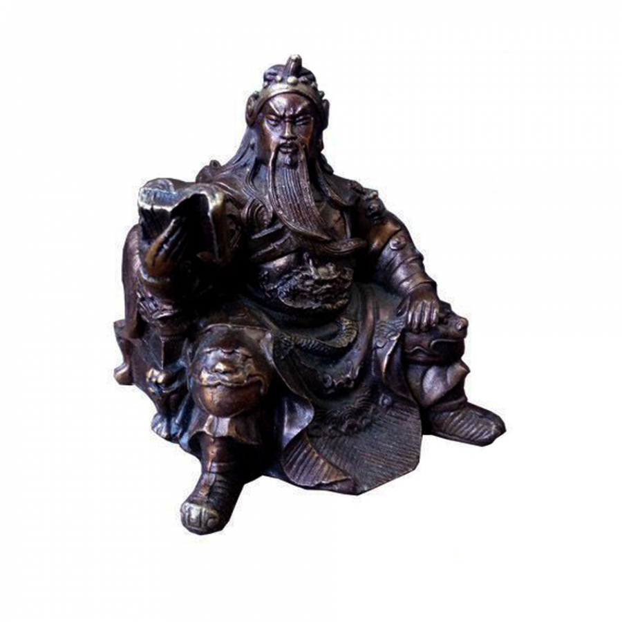 Tượng Quan Công đọc sách bằng đồng thau