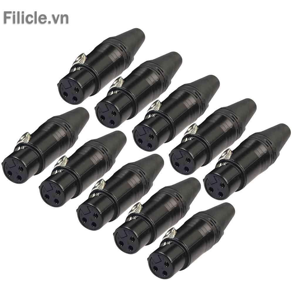 Set 10 Đầu Nối Dây Cáp Âm Thanh XLR 3Pin