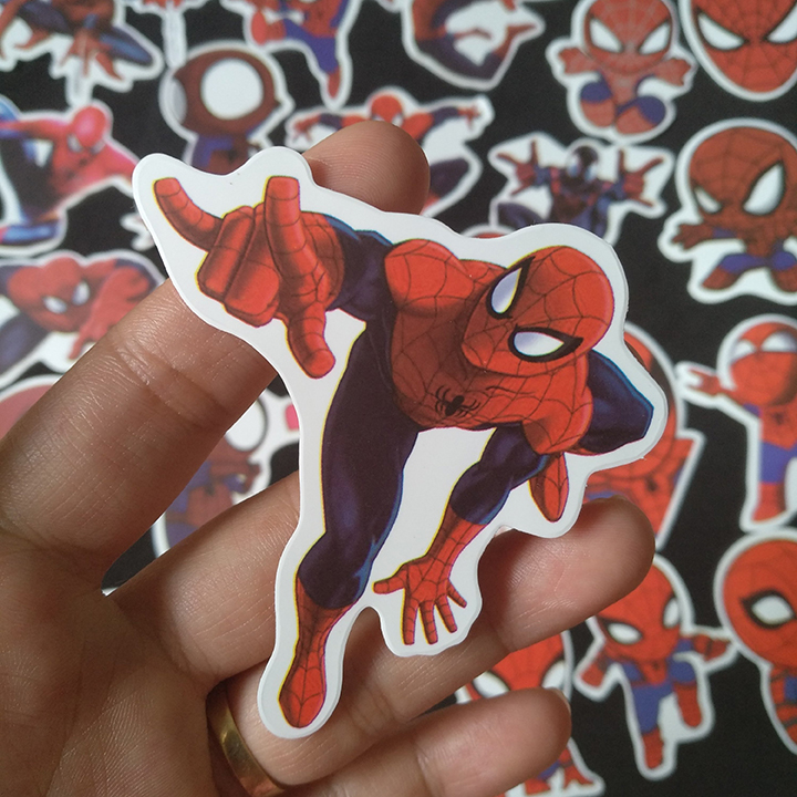 Bộ Sticker dán cao cấp chủ đề SPIDER MAN - NGƯỜI NHỆN - Dùng dán Xe, dán mũ bảo hiểm, dán Laptop