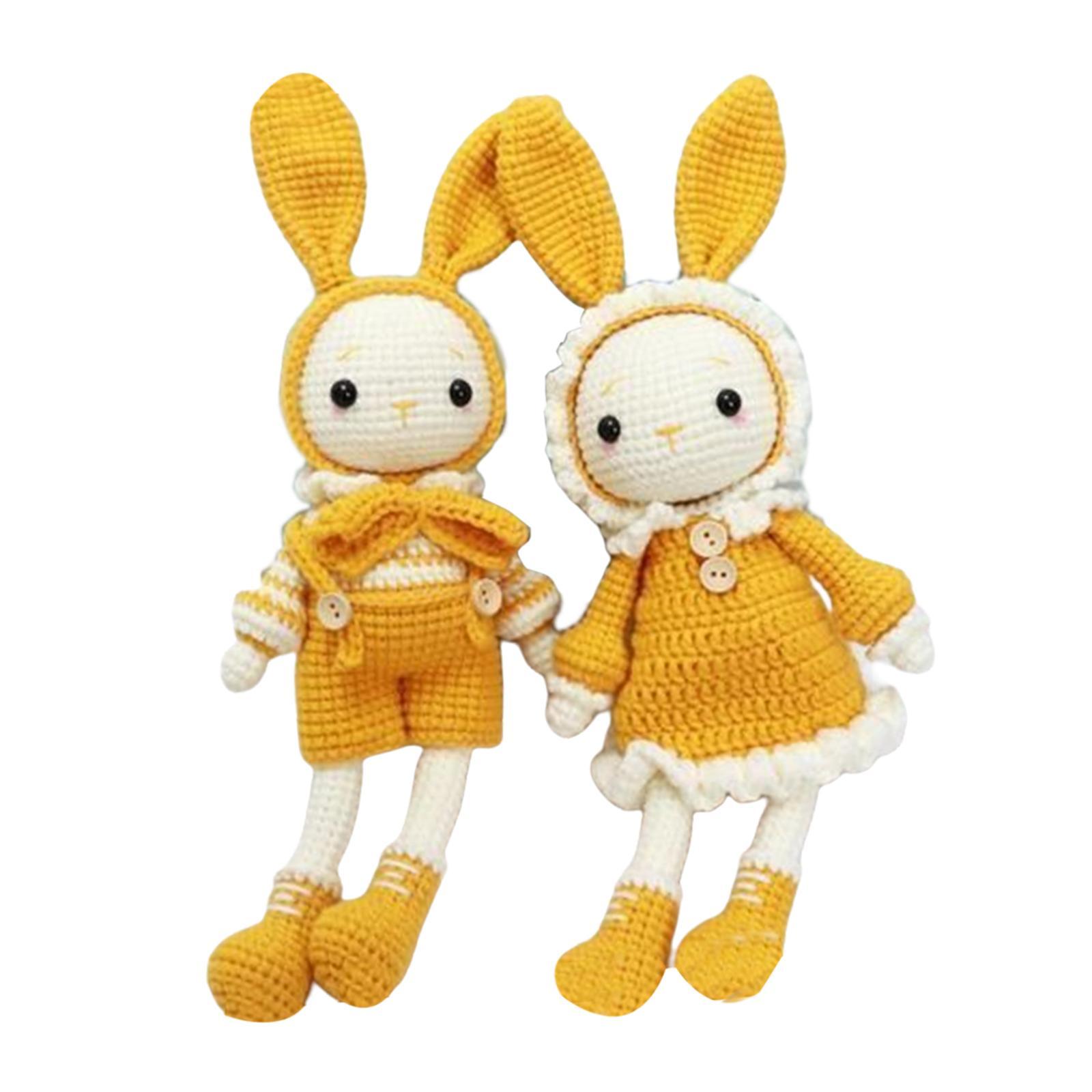 Crochet Kit A Pair of Rabbit Crochet Craft Set Make Your Own Doll for Adults and Kids