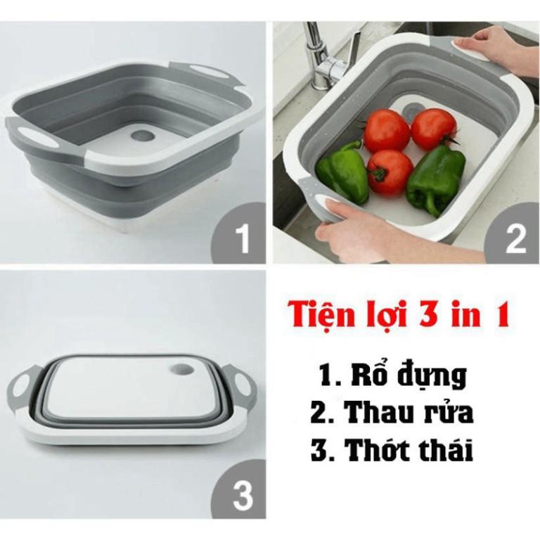 Bộ Thớt Kèm Chậu Gấp Gọn 2 in 1 Đa Năng | (HO2)