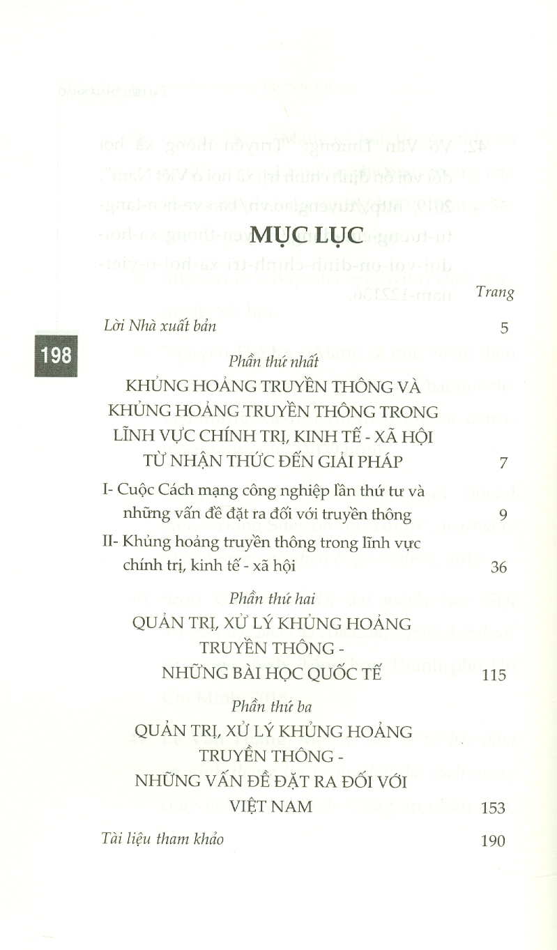 Quản trị, xử lý khủng hoảng truyền thông - Bài học quốc tế và vấn đề rút ra đối với Việt Nam (bản in 2022)