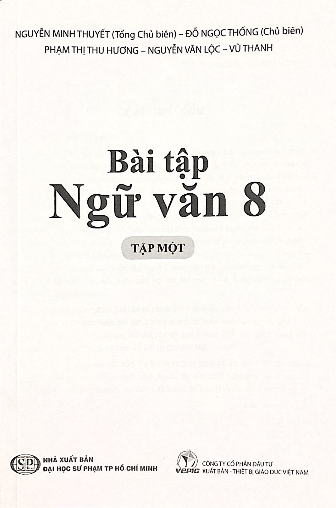 Bài Tập Ngữ Văn Lớp 8 Tập 1 - Bộ Cánh Diều