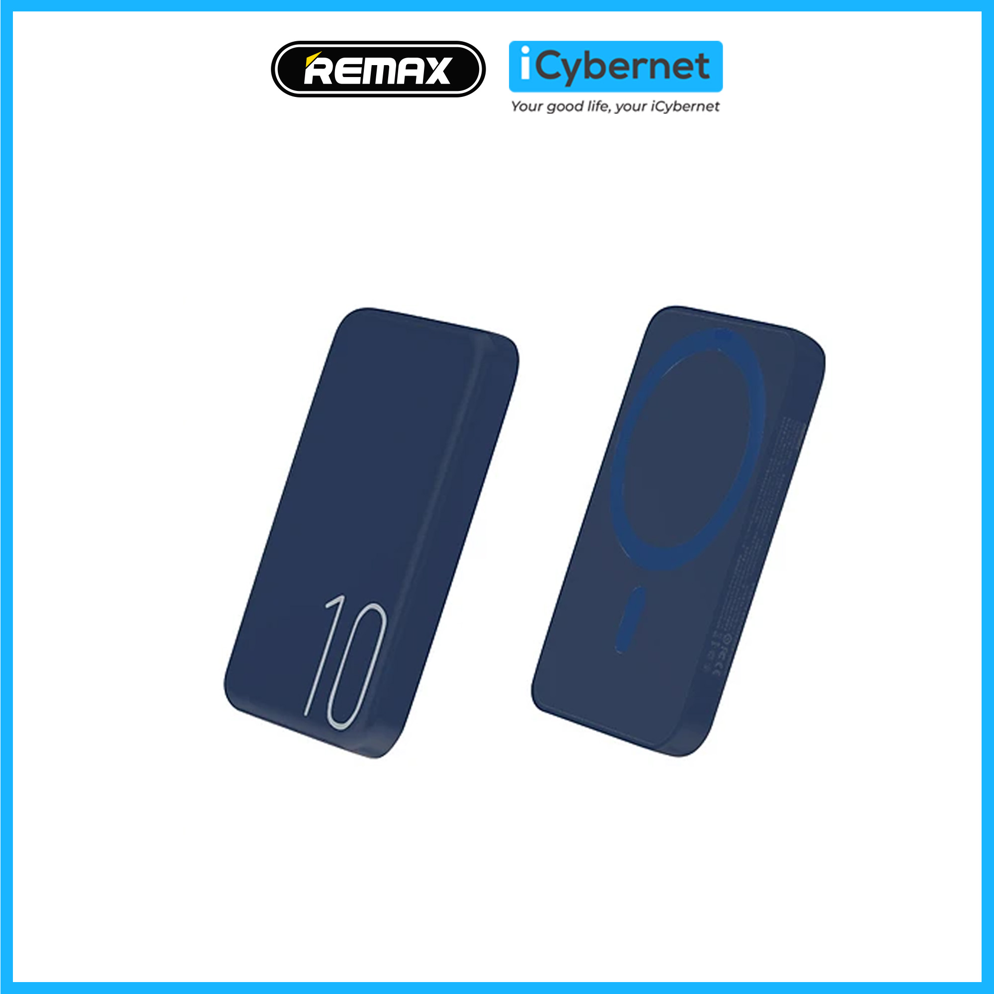 Sạc Dự Phòng Không Dây Từ Tính Remax Rpp - 65 10000Mah - Hàng Chính Hãng - Xanh