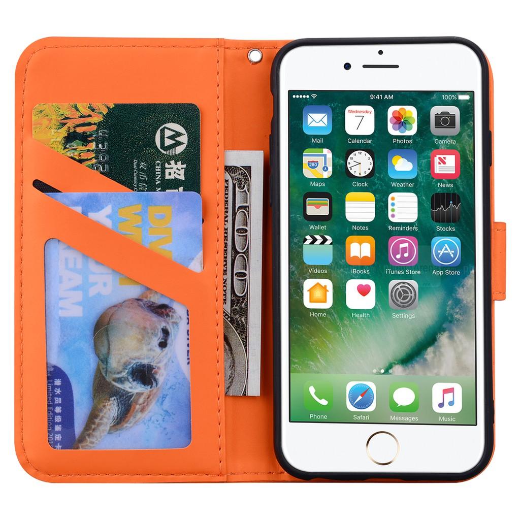Ốp lưng da ví gập cho iPhone SE 2020 iPhone 8 iPhone 7 iPhone 6 6S Plus