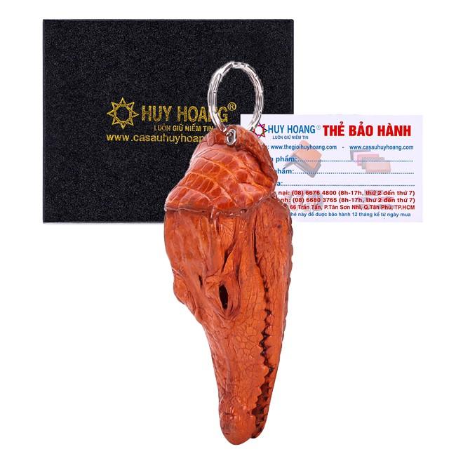 HC8218-19-20-21 - Móc khóa đầu cá sấu Huy Hoàng màu vàng bò, nâu đất, đen, nâu đỏ