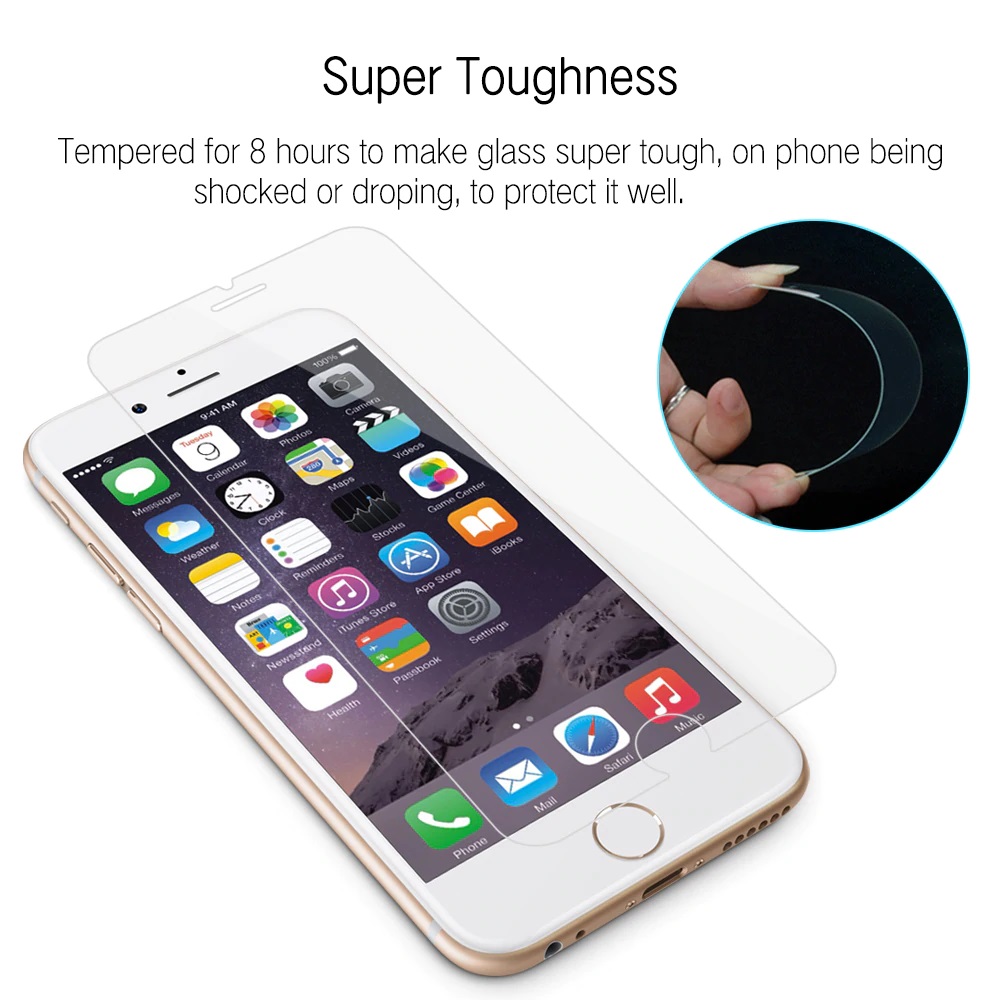 Miếng dán kính cường lực cho iPhone 6 / 6s hiệu Mercury H+ Pro Cạnh Vát 2.5D kính thủy tinh ACC - Hàng Chính Hãng