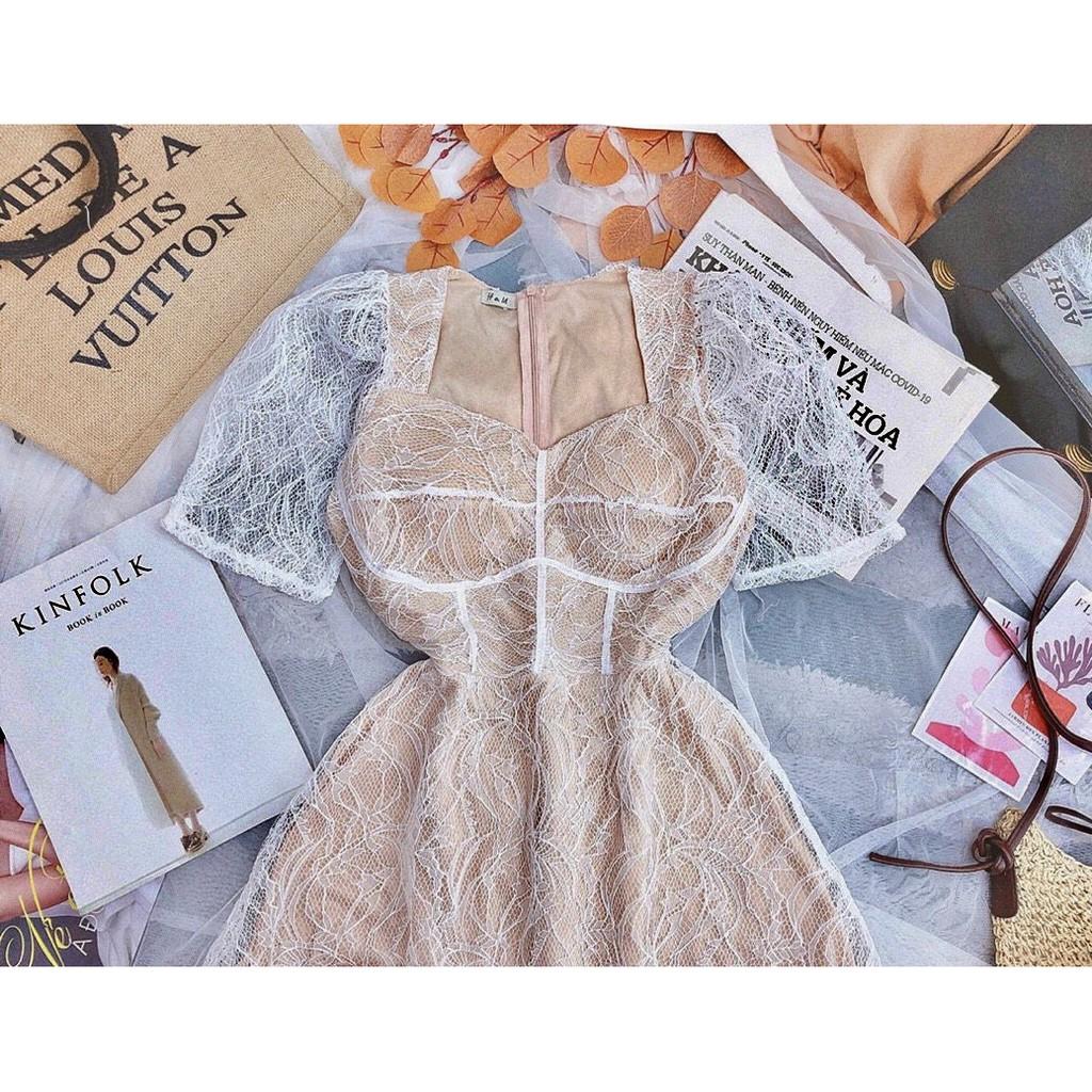 Đầm ren xoèđi chơi đi tiệc đám cưới, du lịch sang chảnh cao cấp PVC