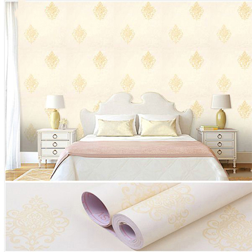 CUỘN 10m DECAL GIẤY DÁN TƯỜNG HOA VĂN MÀU VÀNG GDT_5162